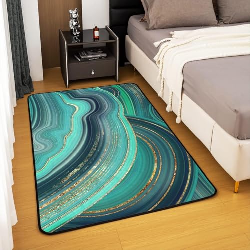 Chambre décor tapis marbre abstrait 160x230 cm lavable en machine