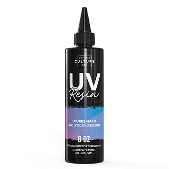 Clear UV Resin, 8 oz Bundle 24 W UV Lamp Included, Quick Art Supplies for Coating & Casting, Great for Jewelry, Keychains - Epoxy Glue Cures Hard, No Sticky Residue