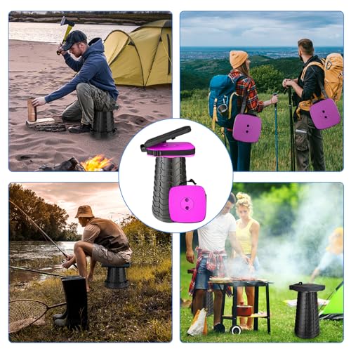 Image of Foldable Camping Stool with Cushion, Portable Folding Stool with Nylon Bag, Collapsible Stool for Adults Portable, Max Load 550 LB