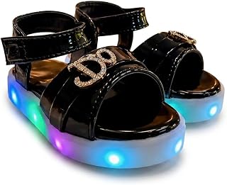 Girls LED Light-Up Sneakers, Party Shoes with Bow and Butterfly Charm, Flashing Lights, Soft Sole, for Dance, Birthday Celebrations, Casual Wear
