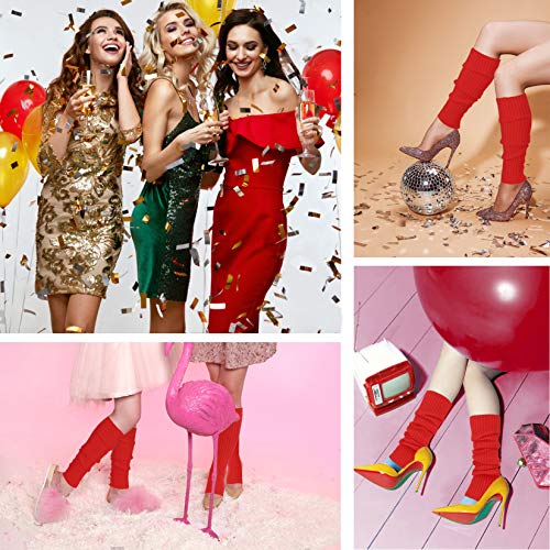 Image of v28 Women Warm Leg Warmers 80s Retro Party Costume Knit Ballet Neon Long Socks
