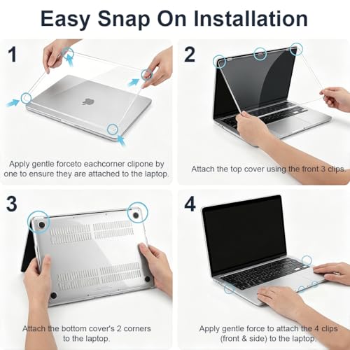 Image of Verilux Compatible with 2026 MacBook Neo Case 13 inch Mac Laptop A3404, Clear PC Laptop Case Anti-Scratch Protective, Ventilated Snap-on Fashion Cover with Front & Back Cover