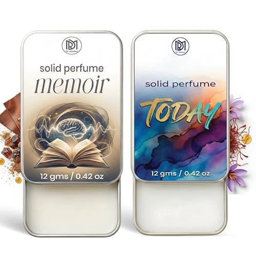 Image of Dr.Mashur Solid Perfume |Today&Memoir Alcohol Free Wax Perfume Balm, Long Lasting | Pocket Tin 12g, Pack Of 2| Non Greasy Smooth Glide, Travel Friendly Men And Women