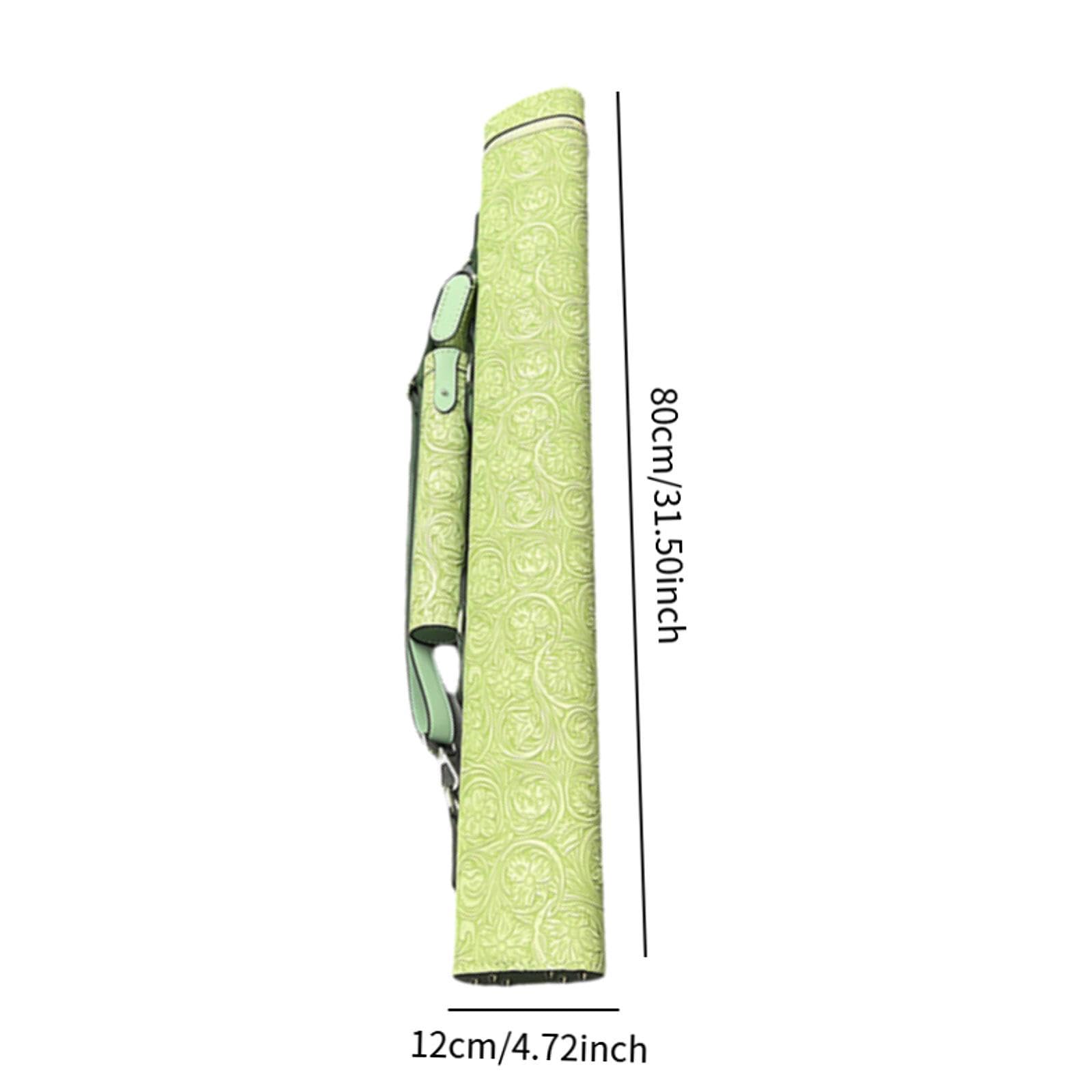 Custodia per Stecche da Biliardo, Borsa Porta Stecche con 4 Fori E Cerniera, Portatile, Resistente, AntiGraffio, per Il Trasporto E La Conservazione, Verde