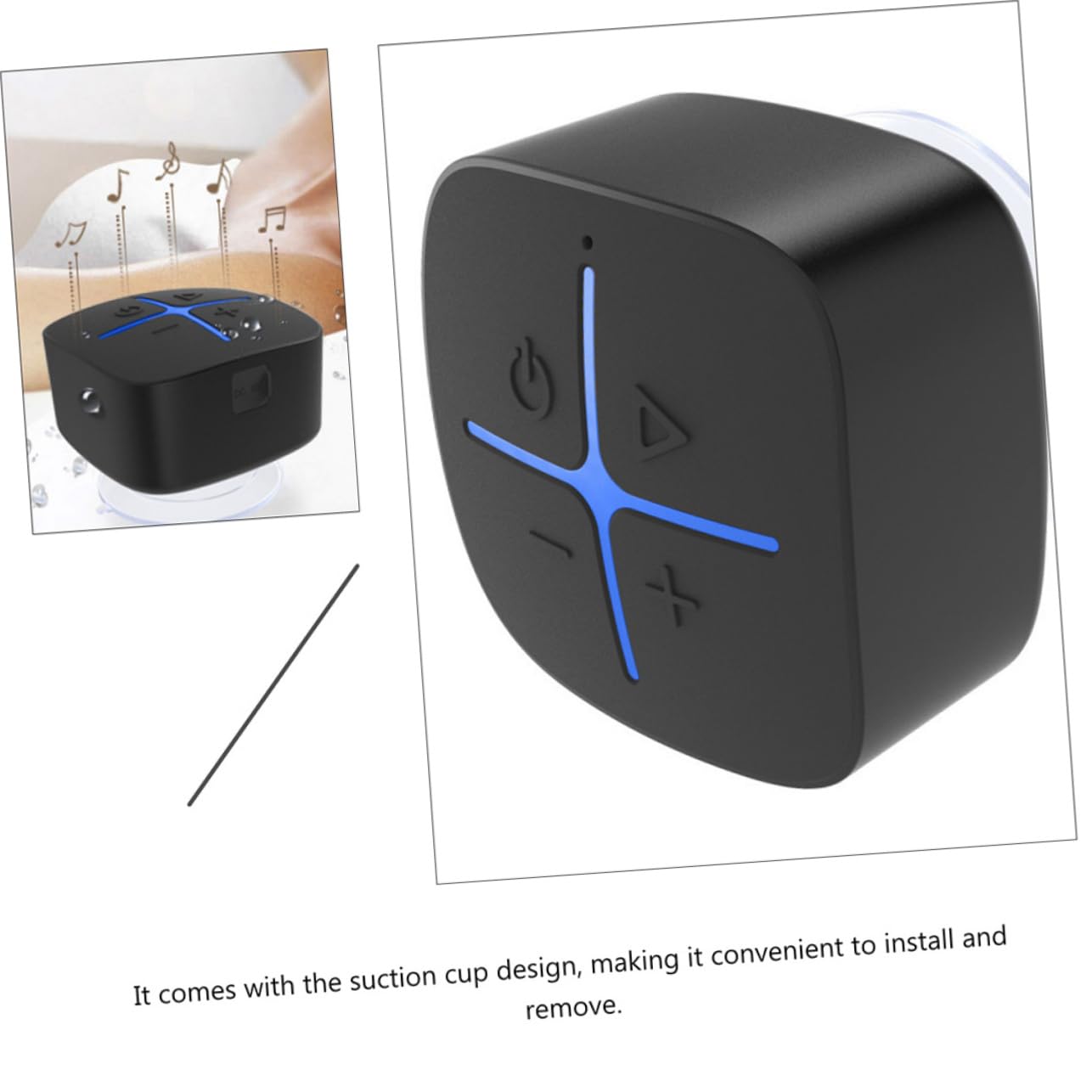 Veemoon Kabelloser Lautsprecher Kleiner Soundbox mit Saugnapf Design 5w aus Kunststoff Tragbarer Funklautsprecher für Badezimmer und Dusche