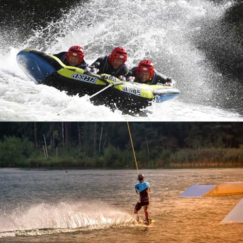 Cuerda de remolque para deportes acuáticos de 60 pies y cuerdas de tubo amarillas 3