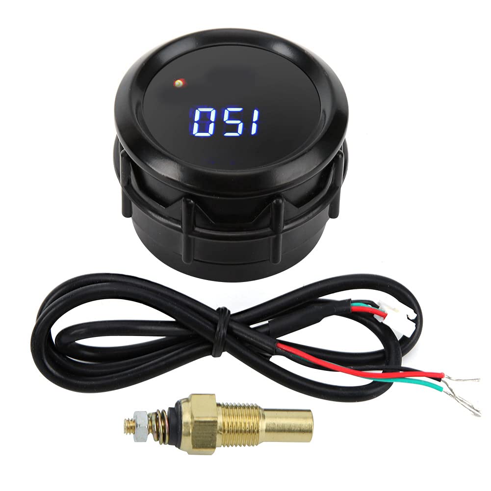 Akozon Termometro Olio 52 mm LED Blu Indicatore Temperatura Digitale per Auto