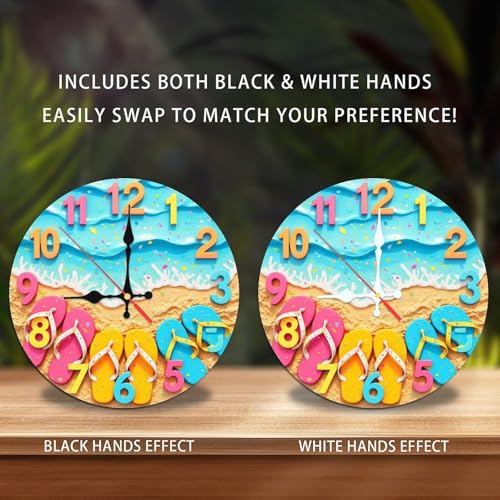 Reloj de pared madera MDF 10 pulgadas movimiento silencioso miniatura 2