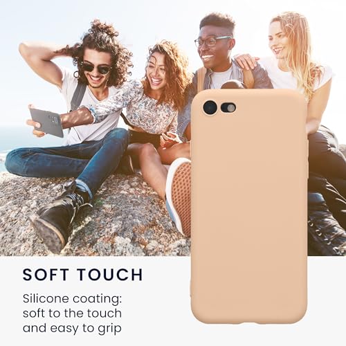 Image of kwmobile Case Compatible with Apple iPhone SE (2022) / SE (2020) / 8 /7 Case - Protective Slim TPU Phone Cover - Soft Matte Finish - Pastel Peach