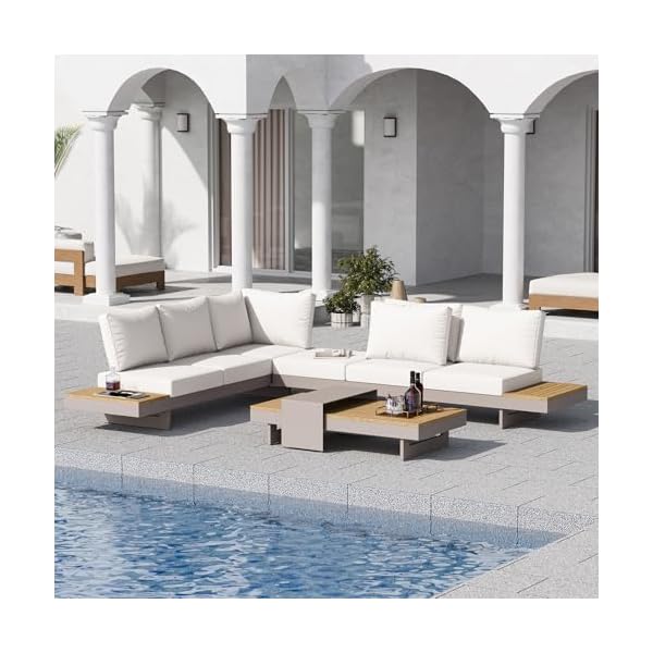 Patioco Lounge Set 6-teilig Aluminium & Teakholz