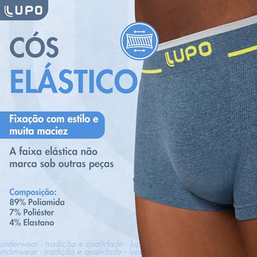 LUPO Cueca Sunga Sem Costura Texturizada a Ar Masculino Adulto, Azul, G