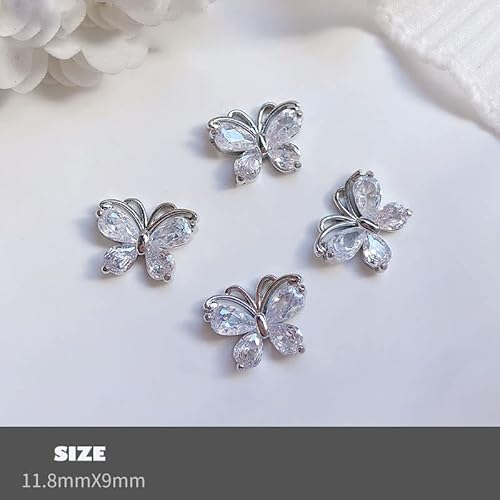Kachimoo Butterfly Nail Charms,10 Pcs 3D Alloy Butterfly Nail Rhinestones Nail Art Charms Butterfly Charms For Nails Design Nail Art Decorations #TOP1