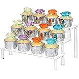 Display Shelf Cupcake Stand 3 Tier Desktop Perfume Organizer 12*6Inches Clear Acrylic Stand Cake Stands Dessert Table Display Set