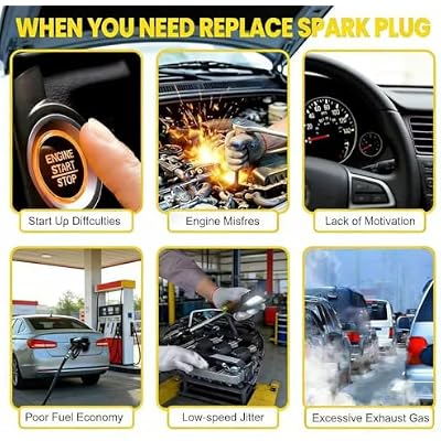 Set of 4 Iridium Spark Plug Compatible with Nissan Micra March Tiida X-Trail 1.6L OEM:22401-ED815 LZKAR6AP11