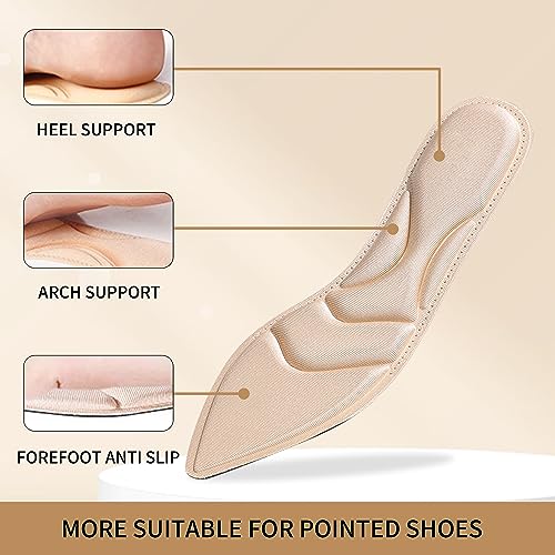 Image of 2 Pairs High Heel Insoles,Women Arch Support Insoles Breathable,5D Sponge Barefoot Comfort Insoles