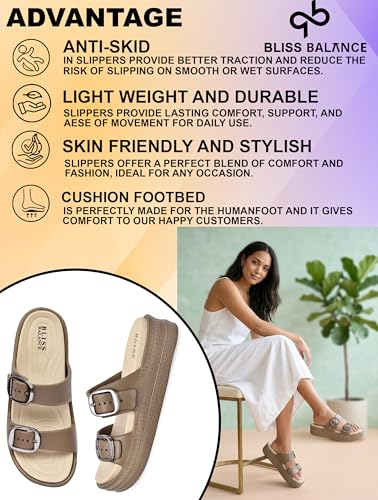 Image of SUPER SOFT Comfortable with Adjustable Strap Flip-Flops Women's & Girl's Cushioned |Waterproof Anti Skid & Lightweight OUT Door & IN Door Slipper BBINDIGO2