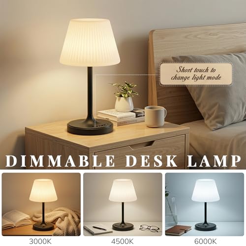 Image of Waterproof Shower Lamp, Cordless Rechargeable Table Lamp for Outdoor -Black