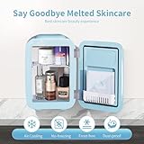 YASHE Mini Fridge for Bedroom, 4 Liter/6 Cans Small Fridge, AC/DC Thermoelectric Cooler and Warmer Mini Fridge for Drink Office Dorm Car, Blue - Image 5