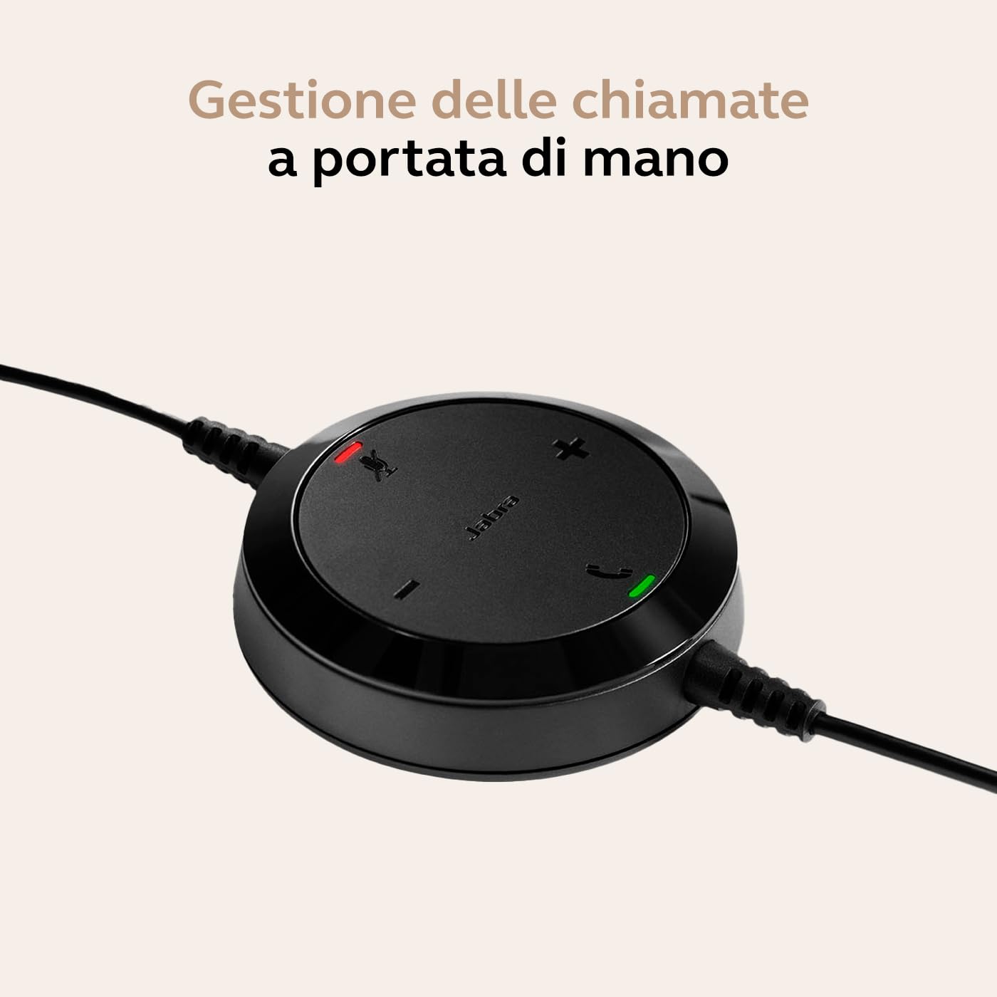 Jabra Evolve 30 II, cuffie stereo con cavo certificate Microsoft Teams con unità di controllo chiamate, microfono a cancellazione del rumore, indicatori LED, eccellente qualità del suono - USB-C/A,