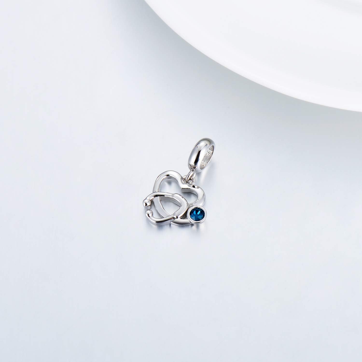 AOBOCO Nurse Charm for Bracelet Sterling Silver Dangle Charms Bead for Charm Bracelet, Birthday Graduation Retirement Jewelry Gifts for Nurse Doctor RN Medical Student