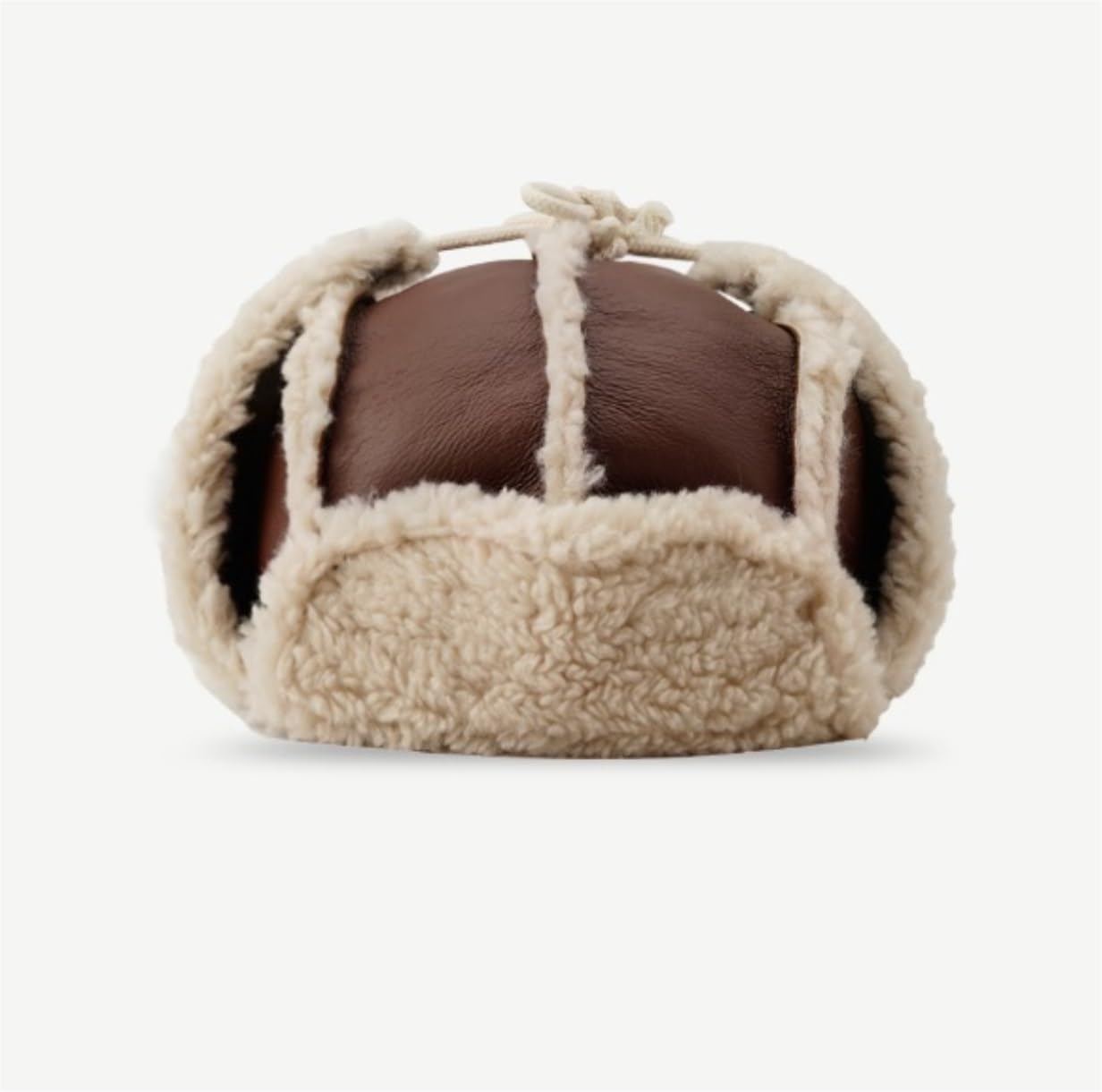 Mützen Winter Mützen Unisex-Wintermütze, Warme Poilt-Mütze, PU-Leder-Futter, Plüschmütze Mit Ohrenschützern Wintermütze (Color : Brown, Size : One Size)