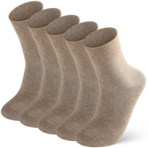 Image of FGZ Mens Crew Socks Breathable Cotton Soft Casual Thin Socks for Work,Sport & Everyday Wear,5 Pairs