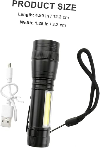 Mini Flashlights Rechargeable Torchlight Rechargeable Flashlight Mini Torch Light Black