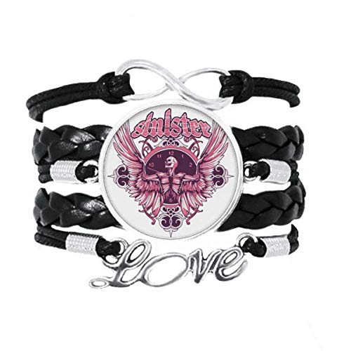 Bracelet crâne et rose en cuir montre graffiti DIYthinker
