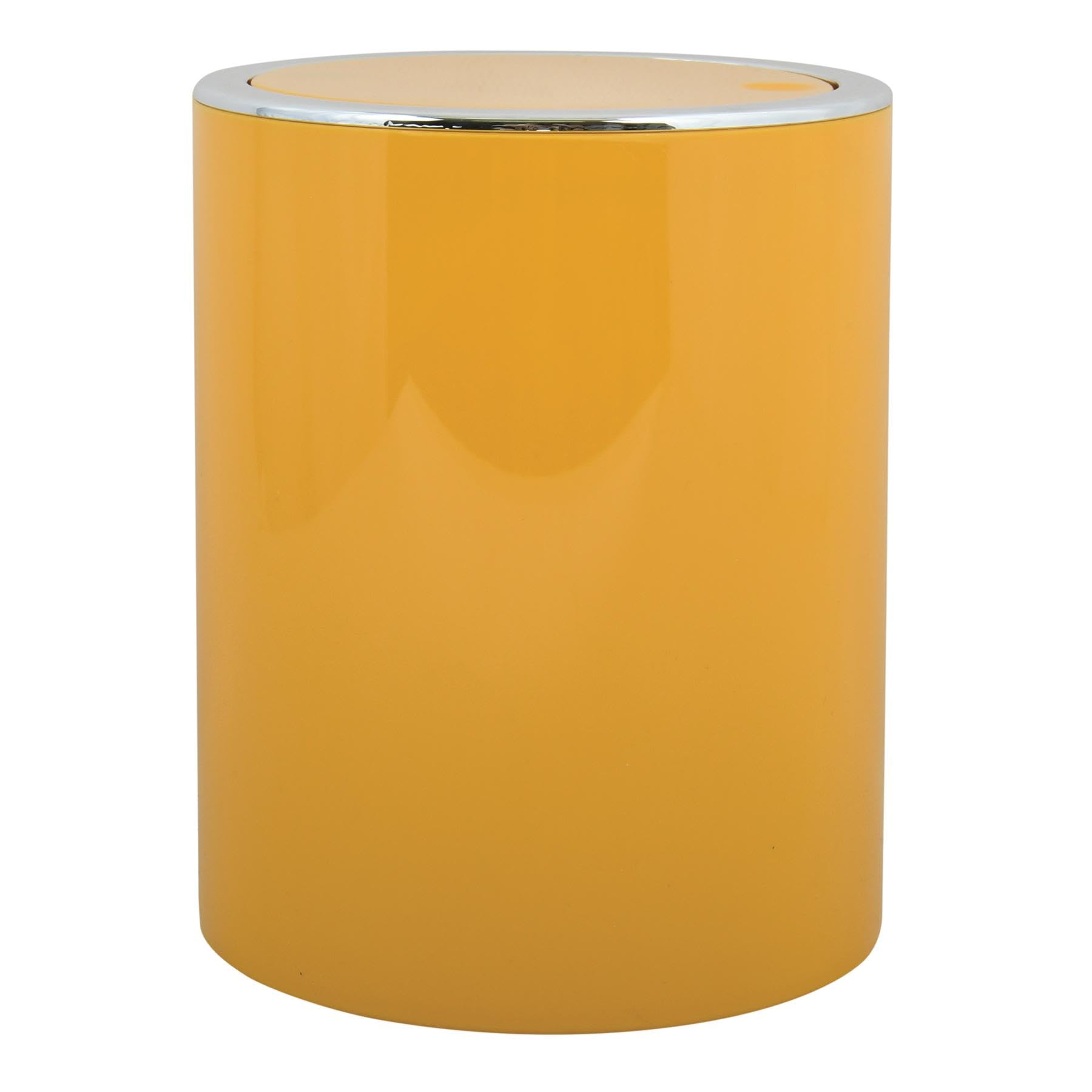 MSV - AS Kamaka 6L Safran Abfalleimer - Burgunderrot mit schwarzem Rand - 24,2 x 19 x 19 cm - Kompaktes Design für Küche und Bad - Praktischer Deckel - Für den Innenbereich