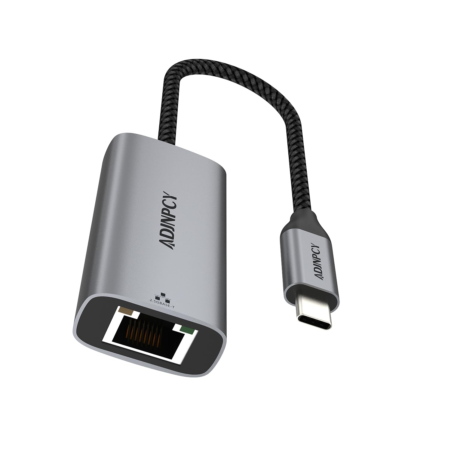 ADJNPCY USB C to Ethernet Adapter 2.5G, Aluminum, Type C (Thunderbolt 5/4/3 Compatible) to RJ45 Network, Compatible for NAS, MacBook Air/Pro, XPS, iPhone 16/15 Pro/Max (USB-C to 2.5G-CR01)