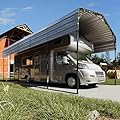 EROMMY 14x25 FT RV Metal Carport, Heavy Duty Carports with Reinforced Steel Frame, Weather-Resistant Galvanized-Steel Roof Shelters, Outdoor Car Shed for 2 Vehicles, Truck, Boat and SUV, Gray