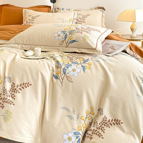 Linge de lit en coton doux à motifs floraux pour chambre parentale