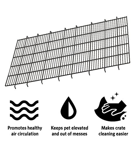 Midwest Homes for Pets FG36B Bodengitter für Hundebox, erhöht, passend zu Modellen 1336TD, 1536, 1536DD, 436, 436DD, 1936, 1936DD, 1636/1636DD (gebogener Schubriegel), schwarz