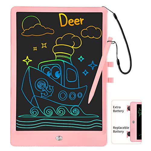 Pyttur Lcd Writing Tablet For Kids 10 Inch Colorful Toddler Doodle Board Drawing Tablet Reusable Electronic Drawing Pads Educational And Learning Toy Gift For 3-8 Years Old Boy And Girls #TOP3