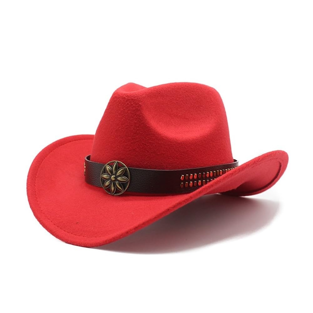 Chapeau tibétain Vintage, Chapeau de Cow-Boy Occidental avec Accessoires Cowhead, Chapeau de Style Ethnique Automne et Hiver(Noir)