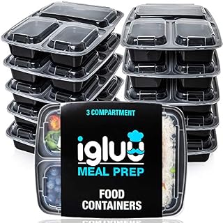 30 pack - 3 Compartment BPA Free Reusable Meal Prep Containers - Plastic Food Storage Trays with Airtight Lids - Microwavable, Freezer and Dishwasher Safe - Stackable Bento Lunch Boxes - 32 oz