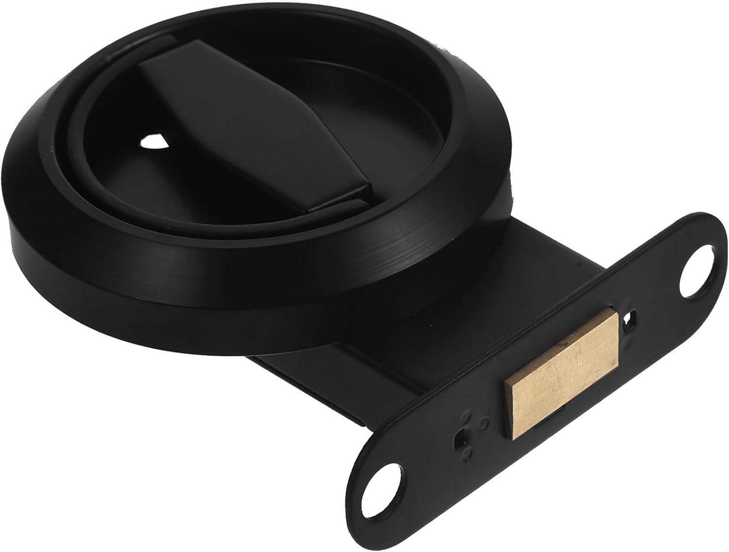 Recessed Cup Handle for Privacy and Security with Comfortable to Hold Design and Mortise Installation Black Stainless Steel Sliding Door Lock in Sliding or Pocket Doors