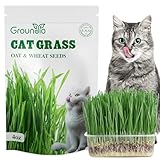 Groundio Cat Grass Seeds, 4 Oz, Non-GMO Wheat & Oat Seeds Mix, High Germination Seeds Grown in USA for Indoor Cats