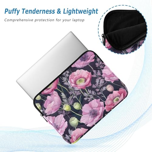 Funda para portátil 13-14 pulgadas con diseño floral morado miniatura 5