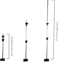 Vista 3 de Sistema de ventilación de cubierta de barco con ventilación de barco 3 – poste de soporte de aluminio que se extiende de 23 a 55 pulgadas – Base