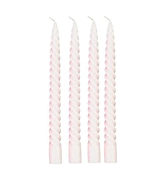 Luces Smokeless and Dripless Scented White Spiral Stick Candles for Decorations Dinner Table Wedding Birthday Party Home Decor Festival (Pack of 4)