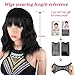 DEYNGS Fashion Short Wavy Wigs With Flat Bangs Natural Black Synthetic Full Wigs For Women None Lace Wigs That Look Real Heat Resistant +Free Wig Cap (BLACK)