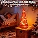 Mercury Glass Christmas Tree with LED Lights,Upgraded Tabletop Christmas Tree Decorations with Timer,Widely Applicable to Party,Holiday Home and Mantel Decor (Red)