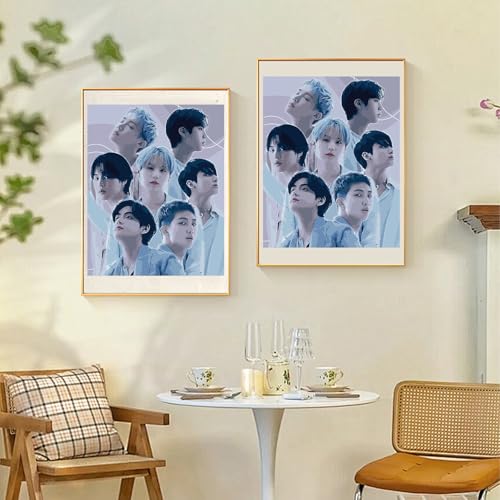 WlsqDE BTtS Malen Nach Zahlen Erwachsene, BTtS Paint By Numbers, DIY Gemälde Bastelset, mit Leinwand Pinseln Acrylfarben, BTSs Fans kreatives Geschenk, für Anfänger und Erwachsene 40 x 50 cm