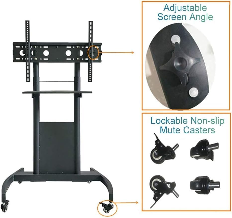 Soporte móvil para TV con ruedas y estante ajustable miniatura 3