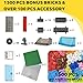 Jodicody 1600 Pieces Building Bricks, Classic Bulk Building Blocks for Kids with Wheels and Axles Sets, Windshield, Windows, Doors, Baseplates, Compatible with All Major Brands - 18 Shape/12 Color