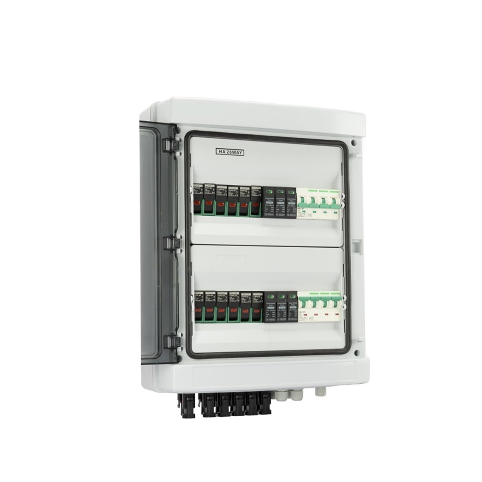 RWRAPS Scatola combinatrice CC fotovoltaica Impermeabile IP65 con Protezione Contro i fulmini da sovratensione Solare 6-in-2-out 1000 V 26 Vie