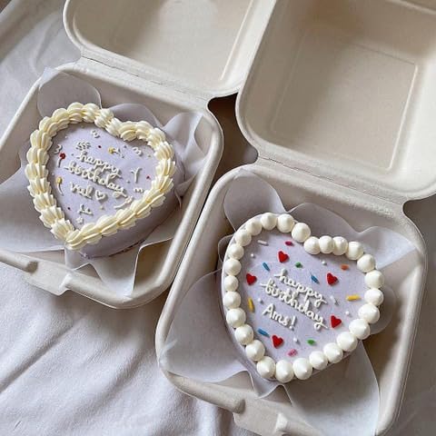 Image of Royals Silicone Cake Bento Mould for Baking Cake Pan Set Non-Stick Baking Mold Silicone Baking Tins Air Fryer Small Cake Tins for Baking Layer Cake Cheesecake (Heart)