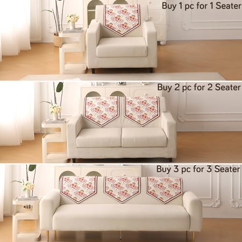 Image of HOKIPO 'Florentina Series' 1 PC Backrest Mat for Sofa Cover | Premium Multi-Needle Quilted Holland Velvet Mat with Anti Slip Backing, Autumn Cream (IN-877-V3*S)