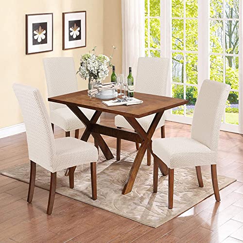 Haiao Dining Chair Cover Parson Chair Slipcover Kitchen Chair Seat Cushion Cover Stretchable Desk Chair Seat Cover Removable Folding Chair Cover (Beige) #TOP4